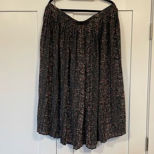 Downing Studio Dark Pink and Purple Flowy MIDI Skirt